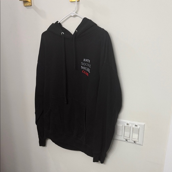 Anti Social Social Club Black and Red Hoodie - Picture 1 of 2